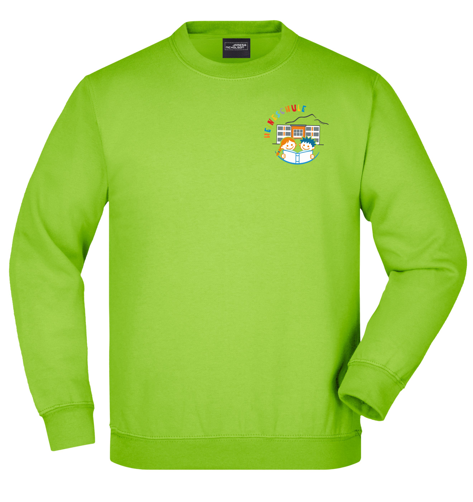 Sweatshirt lime green front GSHH-02.040K